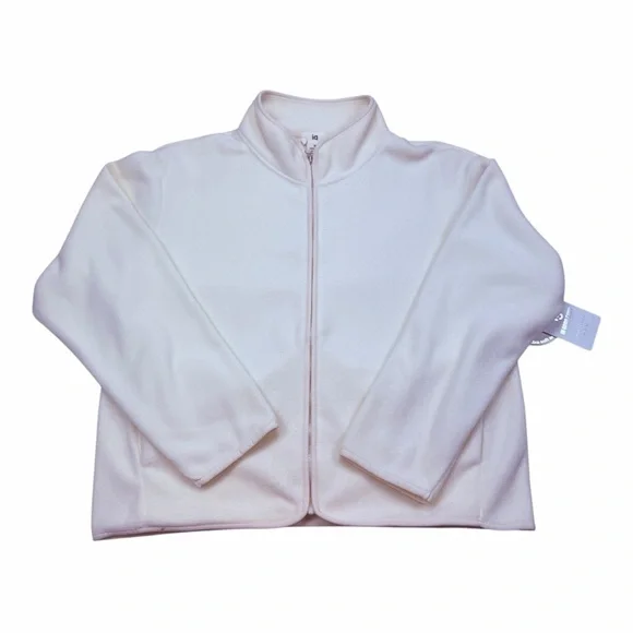 Women's Cream Zip-Up Fleece - Picture 2 of 7